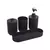 Conjunto 4 Peças de Bambu e PP para Banheiro Preto - comprar online