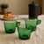 Conjunto com 3 Xícaras de Vidro Verde Jade - comprar online