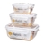 Conjunto com 3 Potes Retangulares com Travas