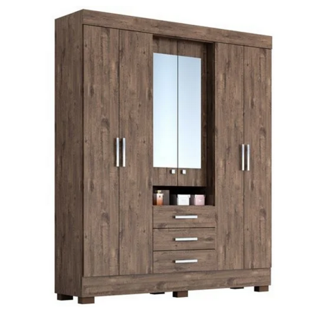 GUARDA-ROUPA ACP DEBORA 6 PORTAS CAPELINHA C/ESP - comprar online