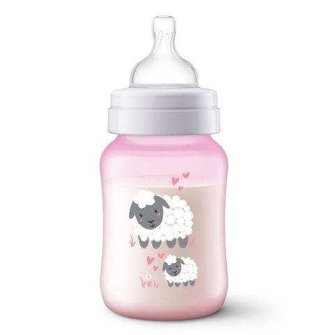 Mamadeira Clássica 260 ml Desenho Ovelha Rosa Philips Avent