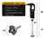 Batidora De Inmersión Industrial Rhino Turlic-650 Negra Y Acero Inoxidable 60 Hz 650w - tienda en línea
