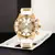 Relógio Imperius Dourado – Luxo Atemporal com Pulseira em Silicone - loja online