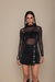 Short Saia em Veludo com Botões - Preto
