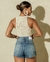 Short Jeans Feminino Mom com Tachas - Azul Claro - comprar online