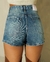 Short Jeans Feminino Mom com Tachas - Azul Claro - Tória