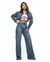 Calça Jeans Feminina Wide Leg básica cintura alta