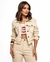 Jaqueta Jeans Cropped Feminina com Tachas - Off White - comprar online