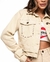 Jaqueta Jeans Cropped Feminina com Tachas - Off White - Tória