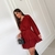 Vestido Curto Assimétrico com Manga Única - Vinho - comprar online