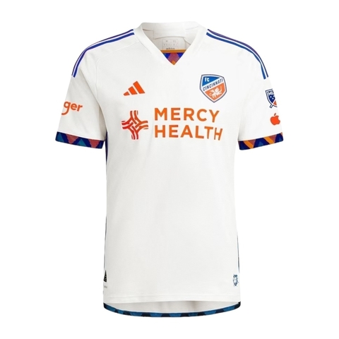 Camisa FC Cincinnati II 24/25 - Torcedor Adidas Masculina - Branca com detalhes em laranja e azul