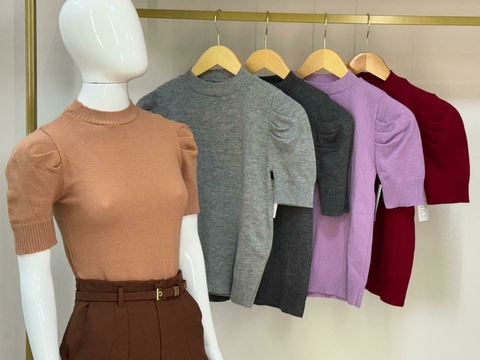 Blusa em Tricot com Manga Princesa - comprar online