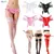 Klv-novo conjunto de meias de renda sensual feminina, lingerie sexy, longa - SSLINGERIE