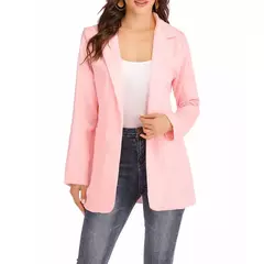 Imagem do Jaqueta de blazers de manga comprida feminina, casaco feminino grande, roupas ca