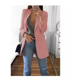 Jaqueta de blazers de manga comprida feminina, casaco feminino grande, roupas ca - DIH CORREA moda feminina