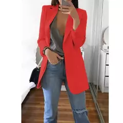 Jaqueta de blazers de manga comprida feminina, casaco feminino grande, roupas ca na internet