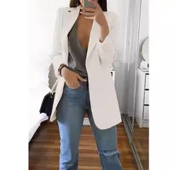 Jaqueta de blazers de manga comprida feminina, casaco feminino grande, roupas ca - loja online