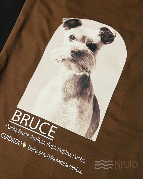 Imagen de Remeron Over PERSONALIZADO con tu mascota 25X35 cm apróx. + frase que la describe (escala de grises)