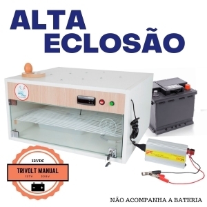 Chocadeira Elétrica ALTA ECLOSÃO Automática 120 ovos Trivolt manual Controlador de Temperatura PID com 4 ventiladores e ovoscópio