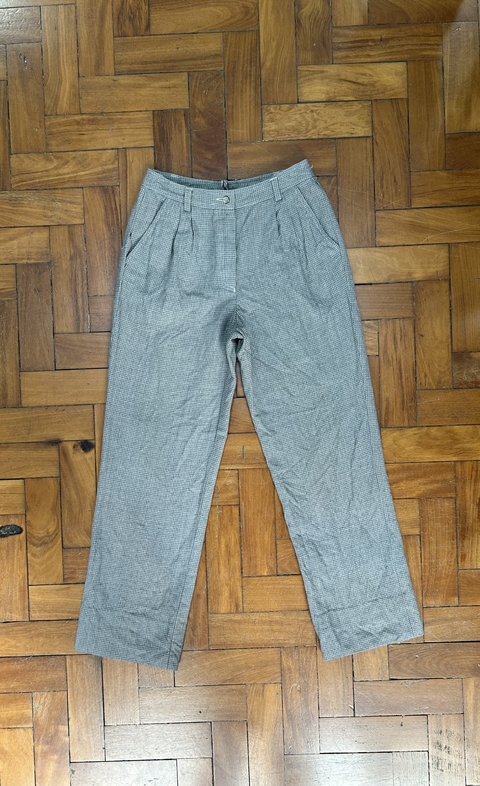 Calça Lã Alfaiataria Quadriculada Vintage, CGC