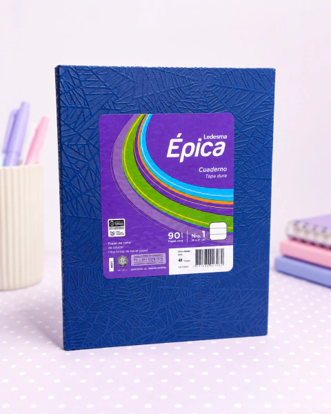Cuaderno Epica tapa dura 48 hojas rayado azul araña