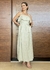 Vestido longo babado alça fina listrado linho - loja online