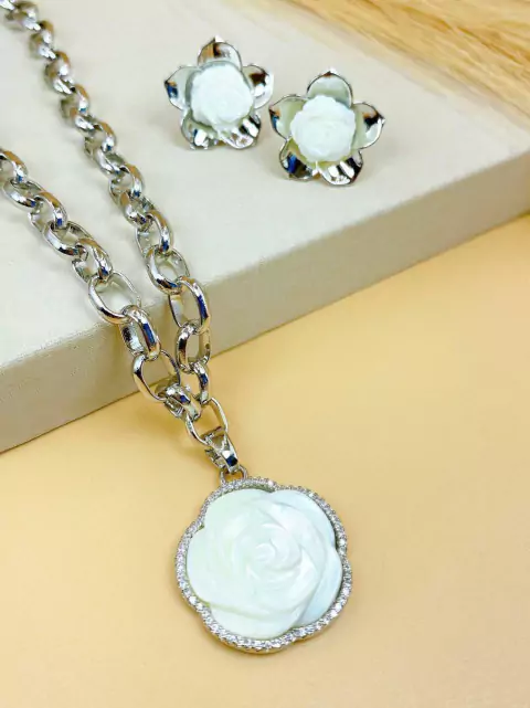 Cód. CJ0647 -Conjunto Flor Madre Pérola - comprar online