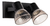 Imagen de Aplique Doble Pared Spot Lampara Tulipa Negro Pvc