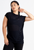 Blusa Manga Curta Preto Fitness Tela | REF: BLMC1 - UpFit