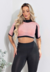 Cropped Fitness 2 Cores Preto e Rosê Feminino | REF: LX126 - UpFit