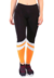 Calça Legging e detalhe amarelo Fitness Preto Com listras Branco | REF: LC32 - UpFit