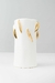 Vaso de Cerâmica Branco e Dourado Grande