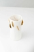 Vaso de Cerâmica Branco e Dourado Grande na internet
