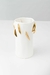 Vaso de Cerâmica Branco e Dourado Grande - comprar online