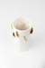 Vaso de Cerâmica Branco e Dourado Grande - Opulenza Design