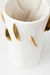 Vaso de Cerâmica Branco e Dourado Grande - loja online