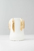 Vaso de Cerâmica Branco e Dourado Médio