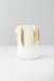 Vaso de Cerâmica Branco e Dourado Médio
