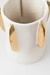 Vaso de Cerâmica Branco e Dourado Médio na internet