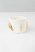 Vaso de Cerâmica Branco e Dourado Pequeno