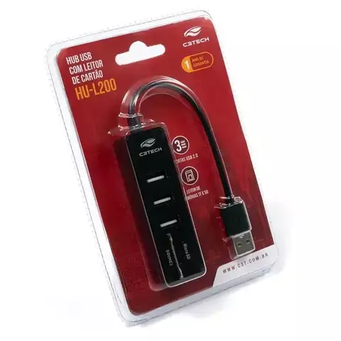 Hub C3Tech USB 2.0, 5 Portas - HU-L200BK