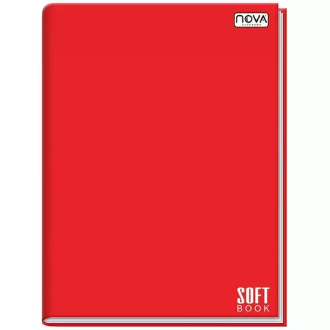 Caderno Brochura Grande 96 Folhas Soft Book Capa Dura Vermelho