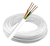 Cabo 4 Vias 40mm Branco 100m Interfone Alarme Sensores Cobre