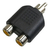 Plug Adaptador Spliter Divisor 2rca Femea 1 Rca Macho