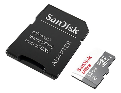 Cartão De Memória Sandisk Sdsqunb-032g-gn3ma Ultra Com Adaptador Sd 32gb