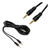 Cabo P2 + P2 Estéreo Pino Ouro 5mts Cor Preto - NOVAREDESTORE
