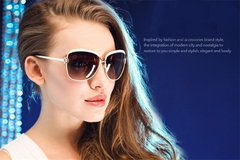 Óculos De Sol Feminino Oversized Luxuoso 373 na internet