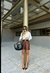 Shorts Curto Couro cos Transpassado - comprar online