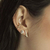 Brinco Argola Retangular Cravejada - Banho em Ouro 18K - comprar online