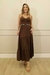 VESTIDO LONGUETE FLORA MARROM - comprar online
